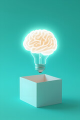 Innovation Conceptual Art with Brain Light