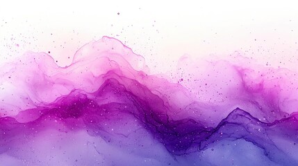 Abstract Fluid Art: Purple and Pink Swirls, Ethereal and Serene Ink Painting