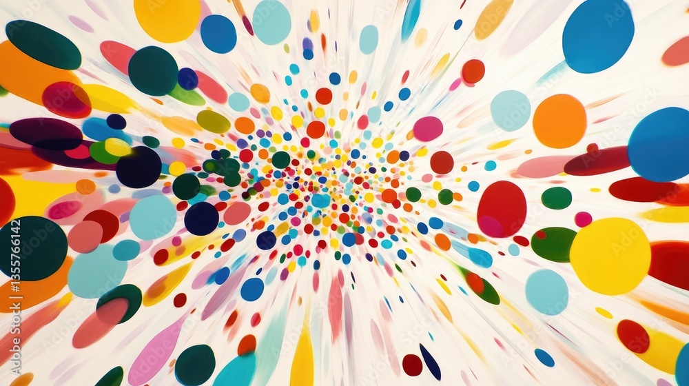 Poster an abstract wallpaper background featuring long exposure shots of polka dots, with a burst of vibran