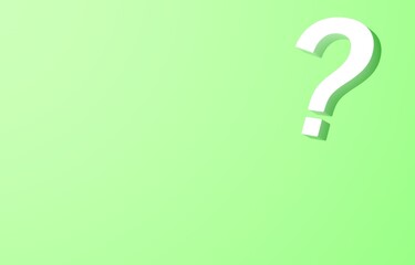 3D素材_クエスチョンマーク_緑