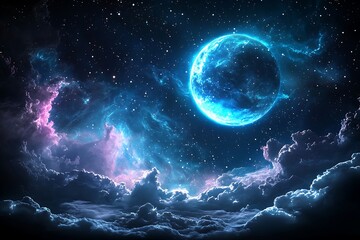 Fototapeta premium Cosmic Night Sky Clouds