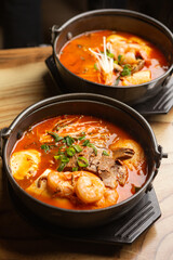 delicious food in asian restaurant 