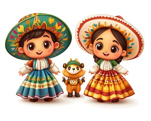 Mexican Children in Traditional Attire.