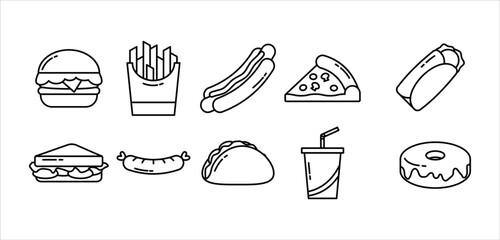 Junk Food Icon Set