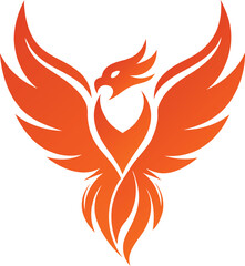 Fototapeta premium Phoenix, ablaze in hues of fiery orange and red