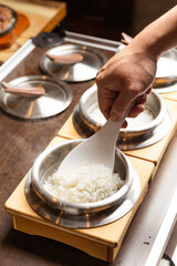 delicious food in asian restaurant 