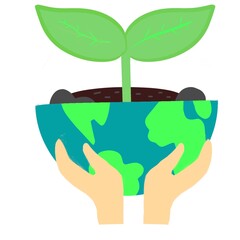 Hand, save the world, draw, environment, world, tree 
