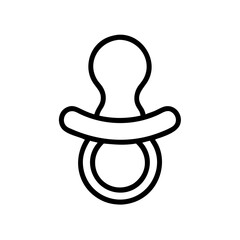 baby pacifier outline icon, isolated vector illustration