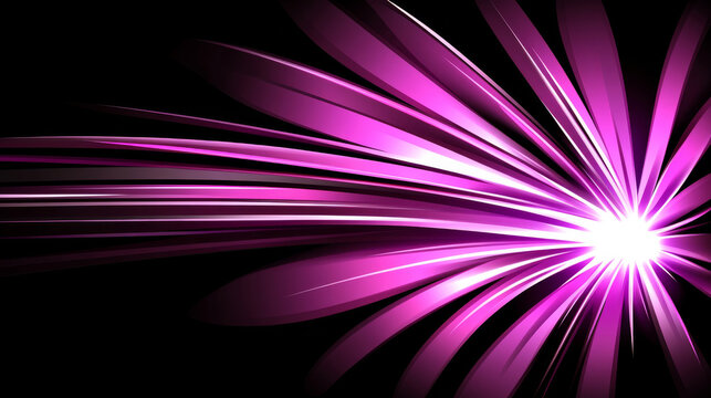 Vibrant pink abstract light burst on black background
