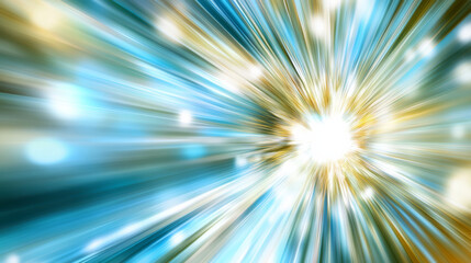 Dynamic burst of blue and gold light rays