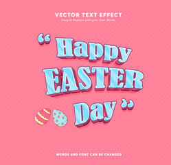 Editable text effect Happy Easter Day 3d cartoon template style premium vector.Free vector text effect editable modern lettering typography font style	