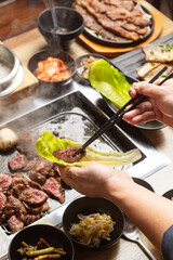 delicious food in asian restaurant 
