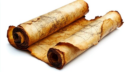 Antique Rolled Map: Vintage Travel, Exploration, and Adventure
