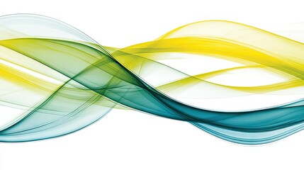 Abstract swirling green yellow teal waves, design background