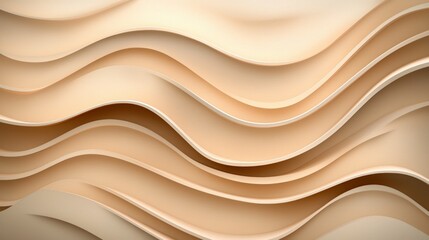 Fototapeta premium Abstract Beige Wave Pattern Background Modern Design Texture Wallpaper