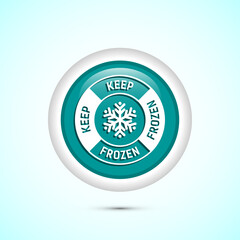 Fototapeta premium Keep frozen icon design illustration, Frozen product badge label sign, Teal color round button design