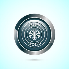 Keep frozen icon design illustration, Frozen product badge label sign, Gray color round button design