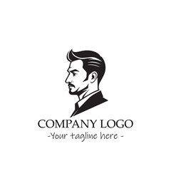 a man silhouette black and white illustration for logo company vector image
