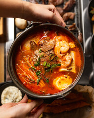 delicious food in asian restaurant 