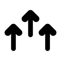 Upward Movement Vector Glyph Icon Design