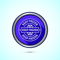 Keep frozen icon design illustration, Frozen product badge label sign, Blue color shadow button design