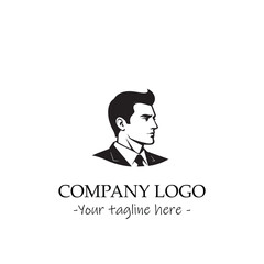 a man silhouette black and white illustration for logo company vector image