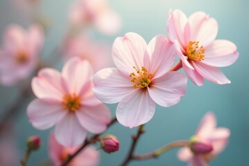Obraz premium Delicate floral design, pastel hues, soft focus , feminine, abstract