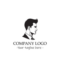 a man silhouette black and white illustration for logo company vector image