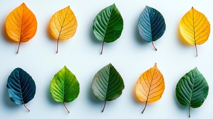Obraz premium Autumn Leaves: A Colorful Seasonal Pattern of Nature's Beauty