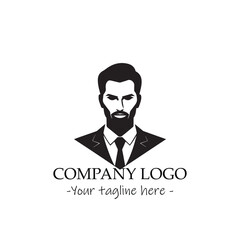 a man silhouette black and white illustration for logo company vector image