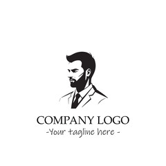 a man silhouette black and white illustration for logo company vector image