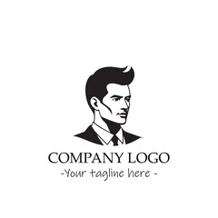 a man silhouette black and white illustration for logo company vector image