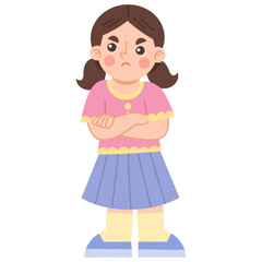 Angry Girl Character Illustration