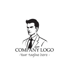 a man silhouette black and white illustration for logo company vector image