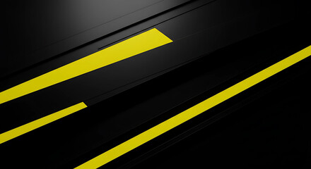 Abstract black background with yellow diagonal stripes