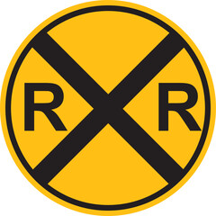 railroad crossing sign vector illustration