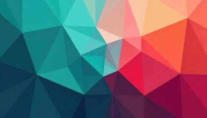 Obraz premium Abstract geometric shapes, vibrant teal and coral hues, repeat, minimal
