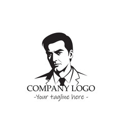 a man silhouette black and white illustration for logo company vector image