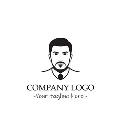 a man silhouette black and white illustration for logo company vector image