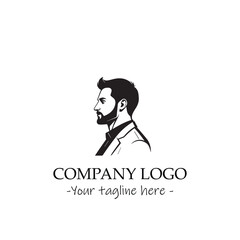 a man silhouette black and white illustration for logo company vector image