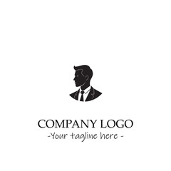 a man silhouette black and white illustration for logo company vector image