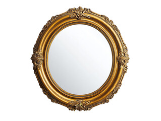 Elegant Gold Oval Mirror with Ornate Frame Antique Style Reflection Interior Design