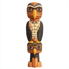 illustration of tall wooden totem