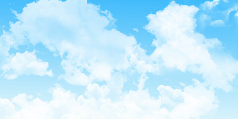 Vibrant Blue Sky with White Clouds in a Beautiful Summer Day Photo