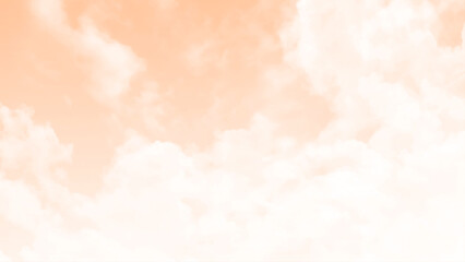 Pink sky background and white clouds soft focus, and copy space. Vector illustration.
