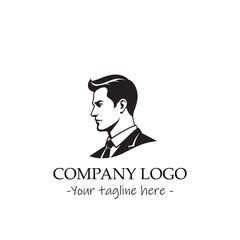 a man silhouette black and white illustration for logo company vector image