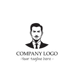 a man silhouette black and white illustration for logo company vector image