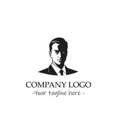 a man silhouette black and white illustration for logo company vector image