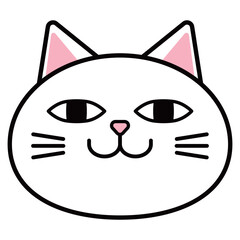 白猫　顔　イラスト