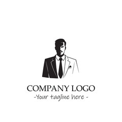 a man silhouette black and white illustration for logo company vector image